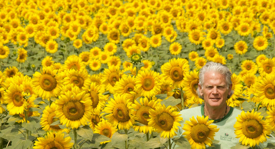Drake Sadler in sunflower field in Bulgaria
