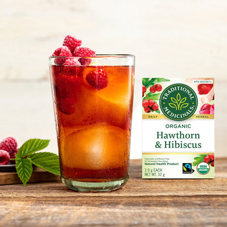 Tisane biologique à l’aubépine et à l’hibiscus