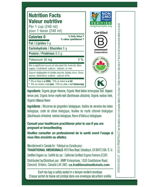 Tisane citron-gingembre biologique