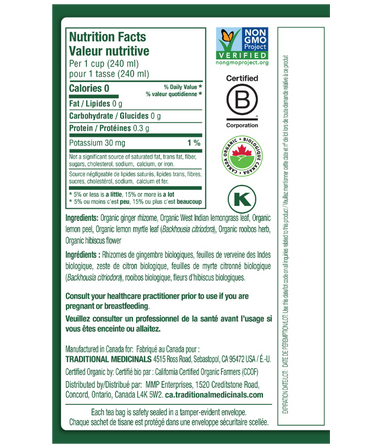 Tisane citron-gingembre biologique
