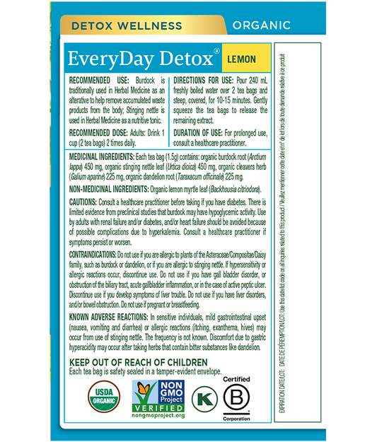 Tisane biologique EveryDay Detox® au citron