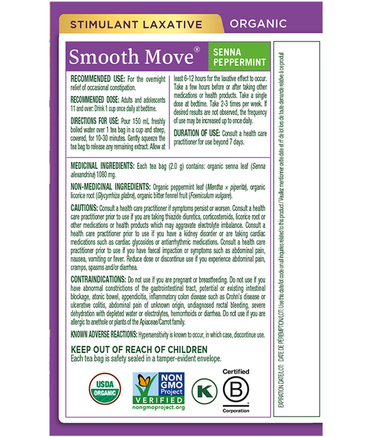 Tisane biologique Smooth Move® à la menthe poivrée