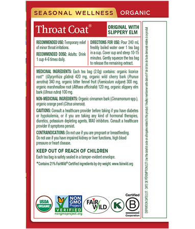Tisane biologique Throat Coat®